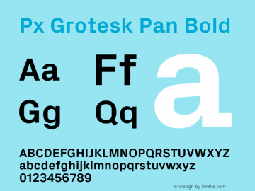 Пример шрифта Px Grotesk Pan