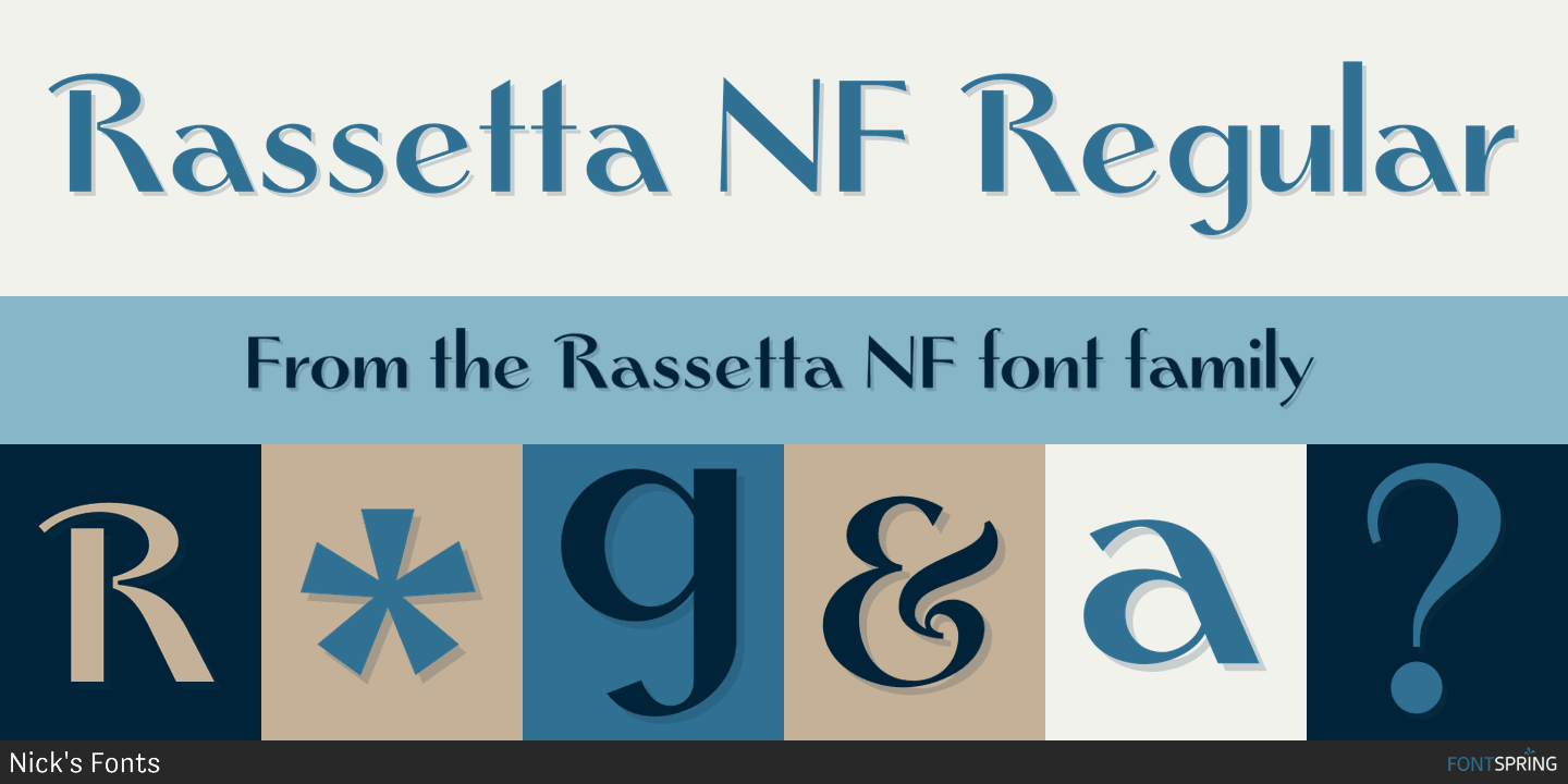 Пример шрифта Rassetta NF