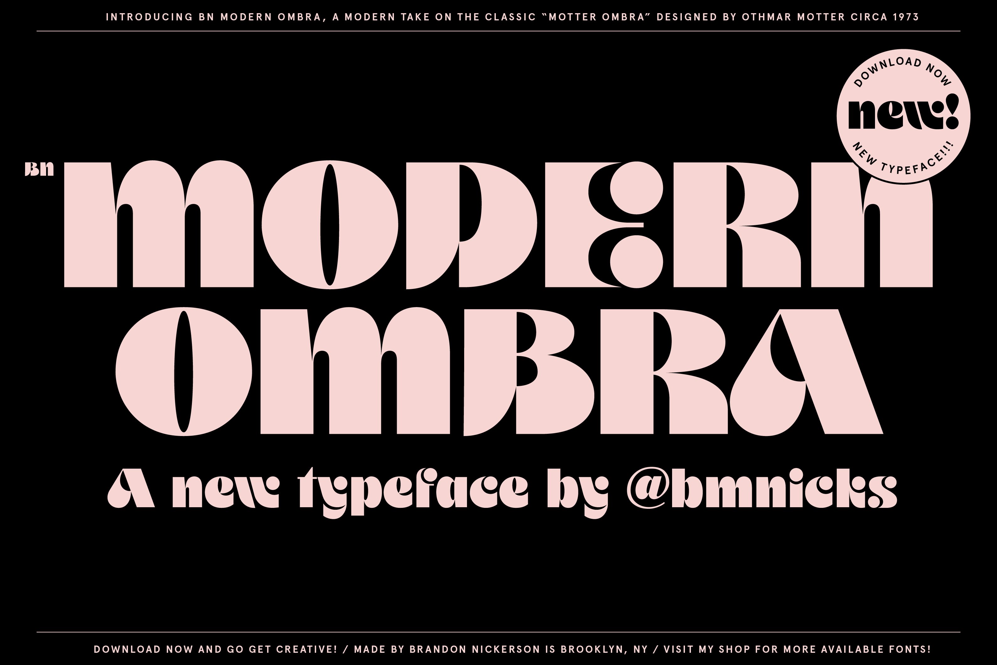 Пример шрифта BN Modern Ombra