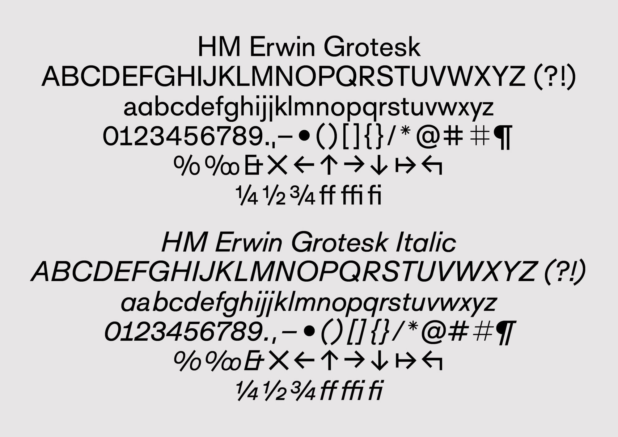 Пример шрифта Hombroich Grotesk