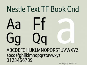 Пример шрифта Nestle Text TF Condensed