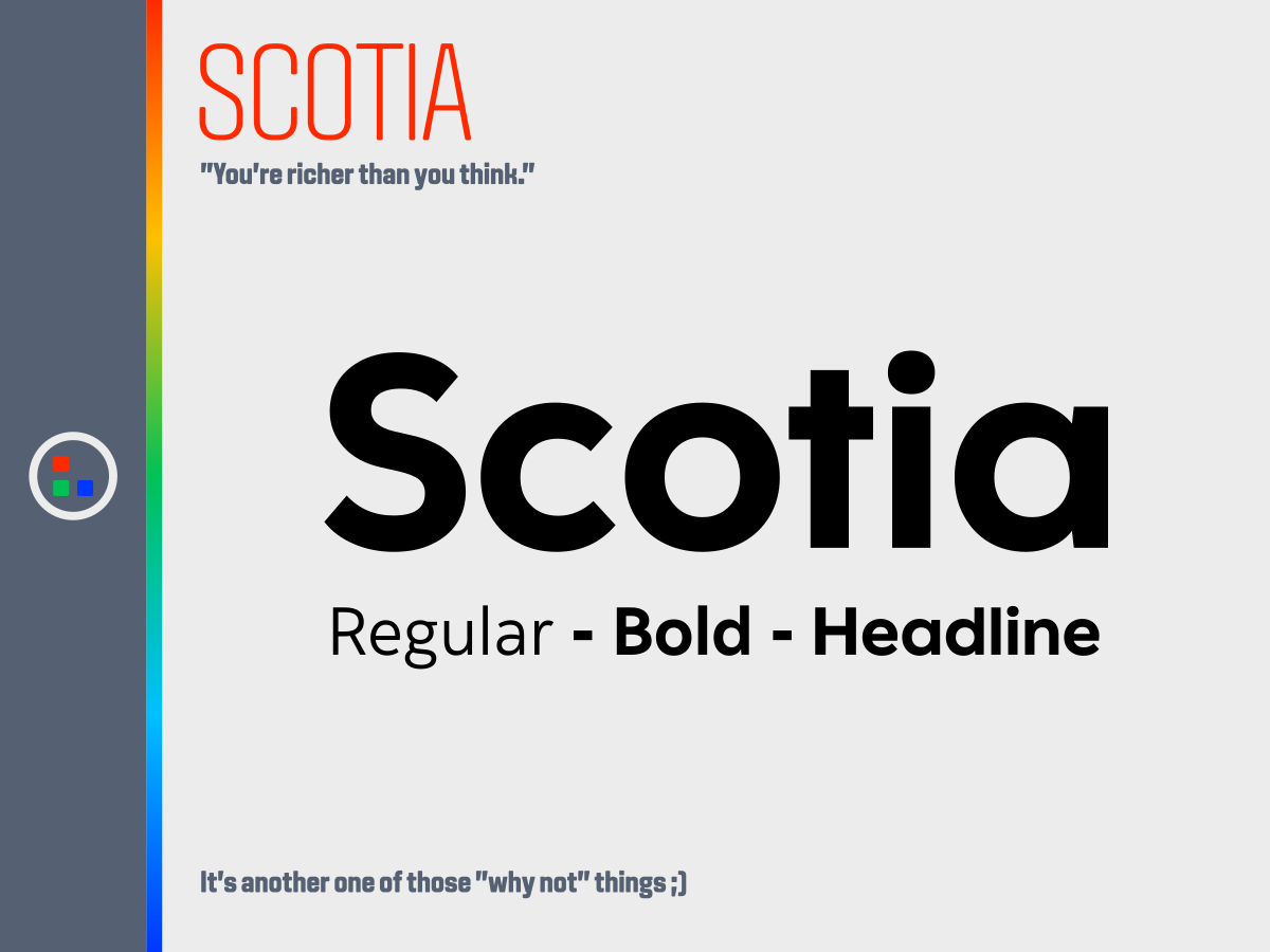 Пример шрифта Scotia