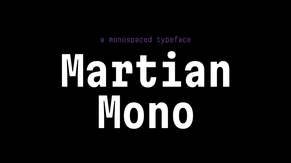 Пример шрифта Martian Mono Regular
