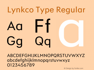Пример шрифта Lynkco Type