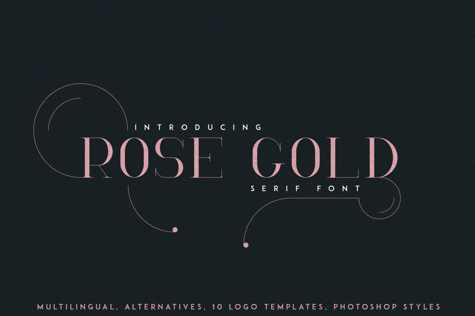 Пример шрифта Rose Gold Outline