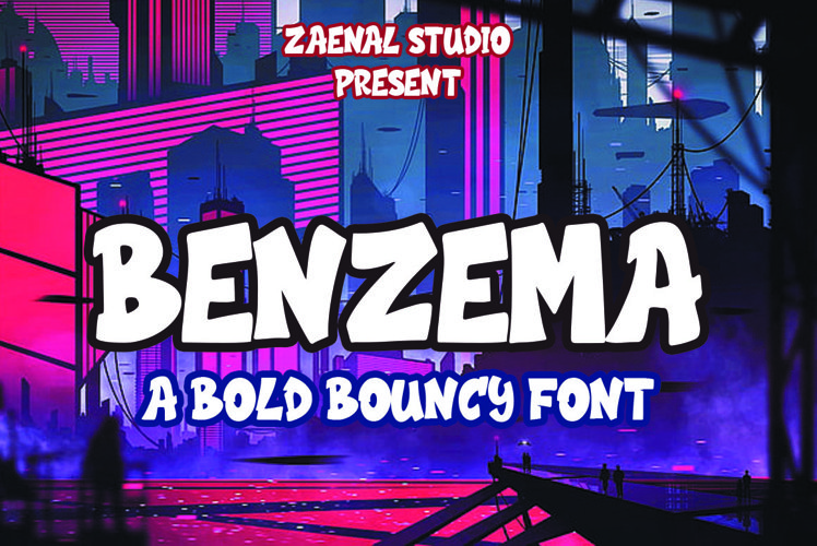 Пример шрифта Benzema