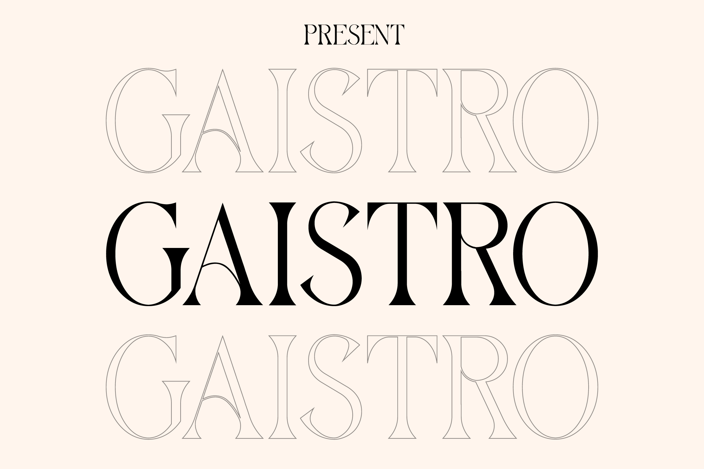 Пример шрифта Gaistro Regular