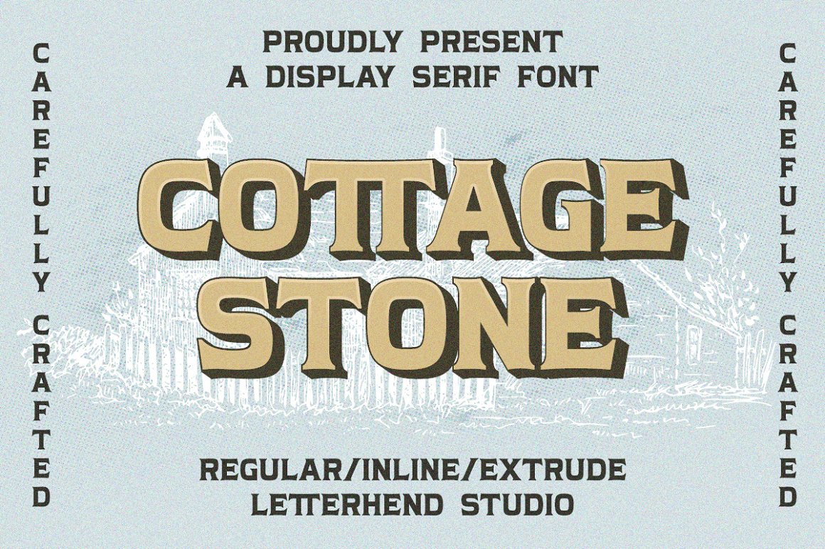 Пример шрифта Cottage Stone