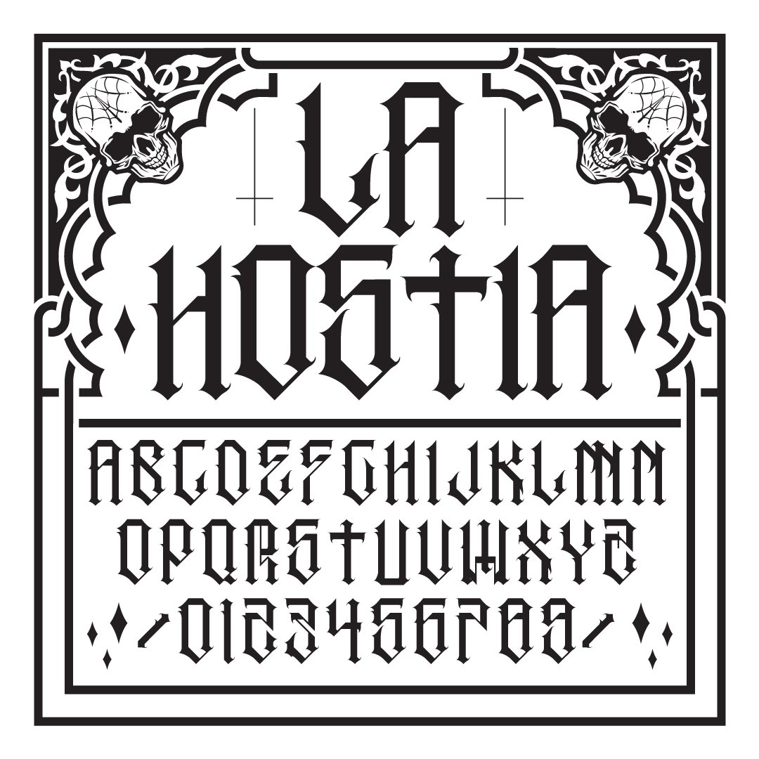 Пример шрифта La Hostia