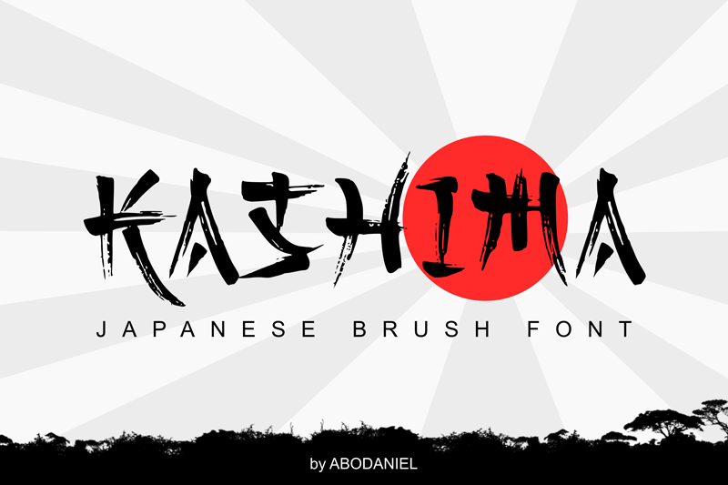 Пример шрифта Kashima Brush