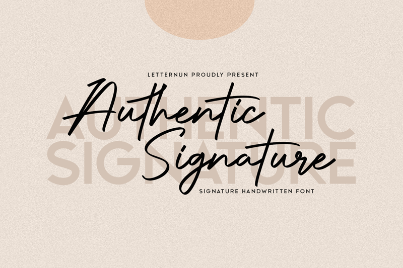 Пример шрифта Signature Authentic Regular