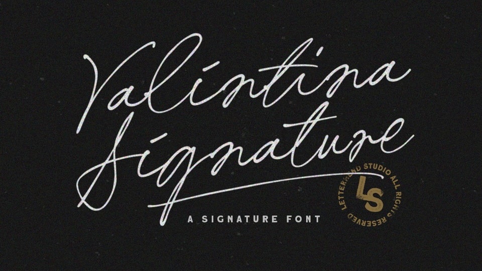 Пример шрифта Valintina Signature