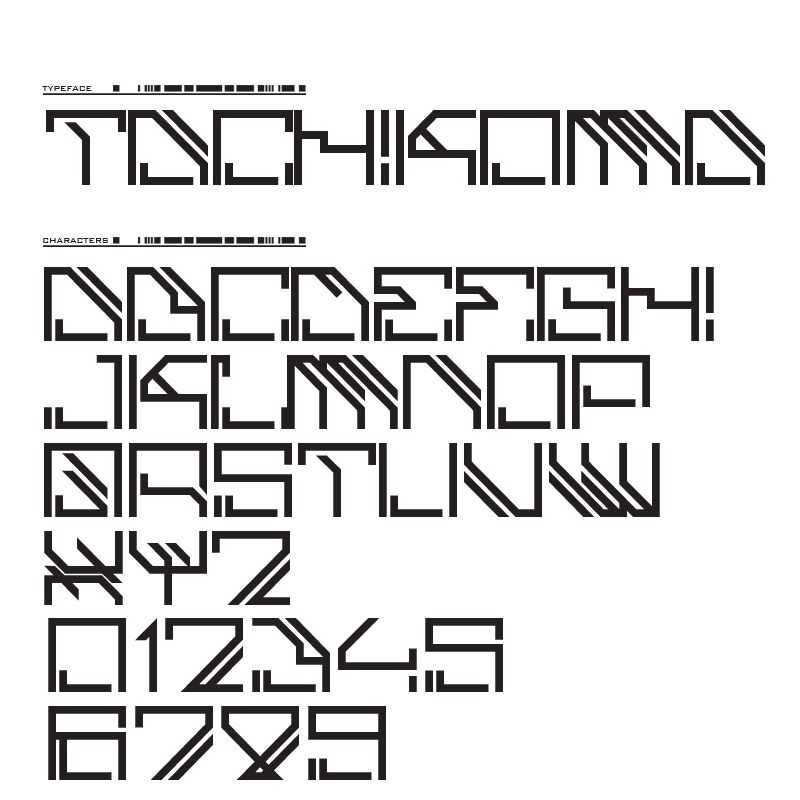 Пример шрифта Tachikoma