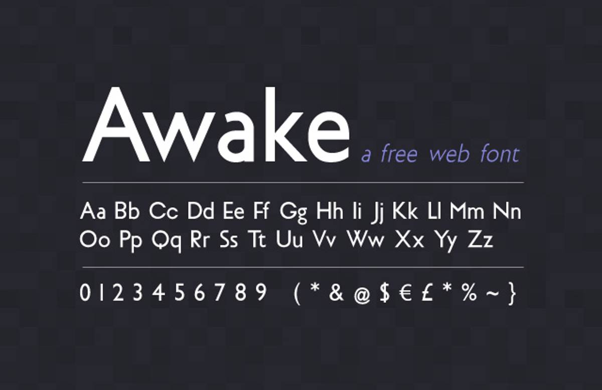 Пример шрифта Awake