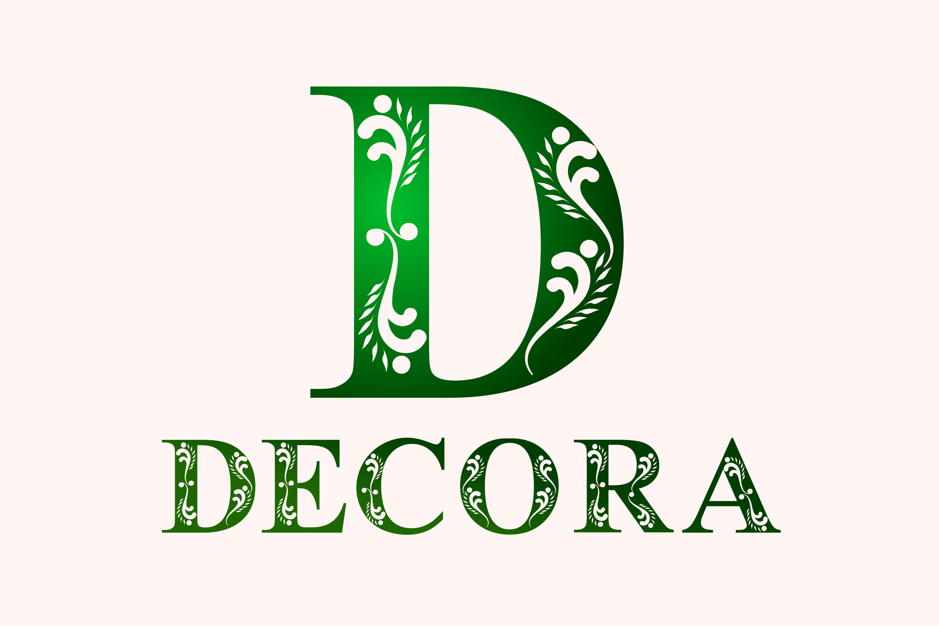 Пример шрифта Decora Monogram
