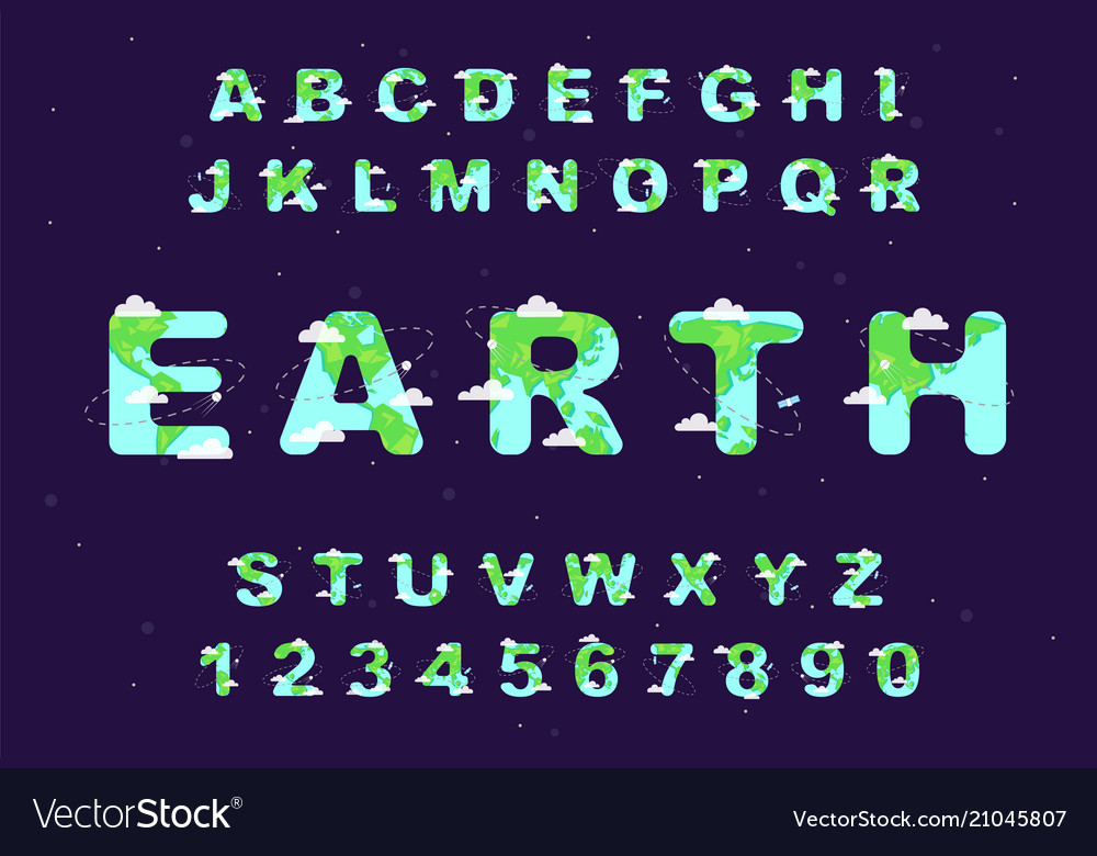 Пример шрифта Earth