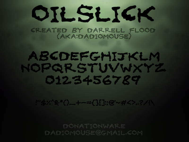Пример шрифта Oil Slick Regular