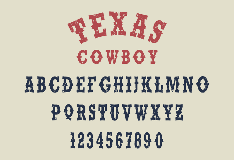 Пример шрифта Texas Cowboy