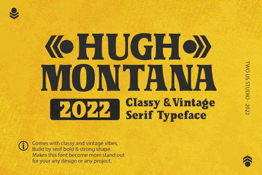 Пример шрифта Hugh Montana