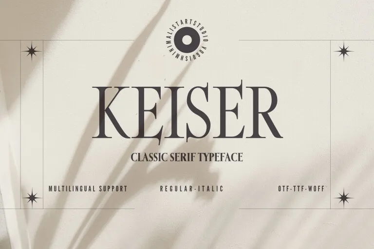 Пример шрифта Keiser Italic