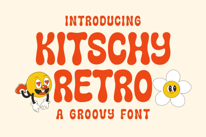 Пример шрифта Kitschy Retro Regular