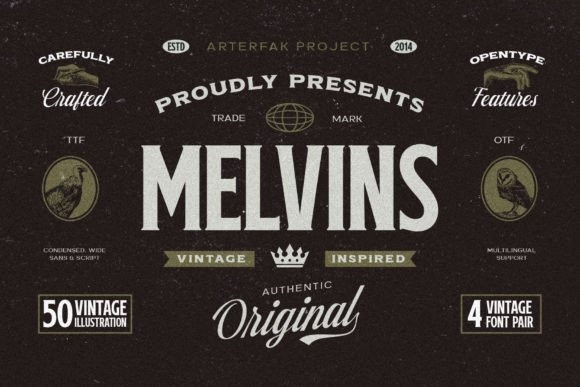 Пример шрифта Melvins