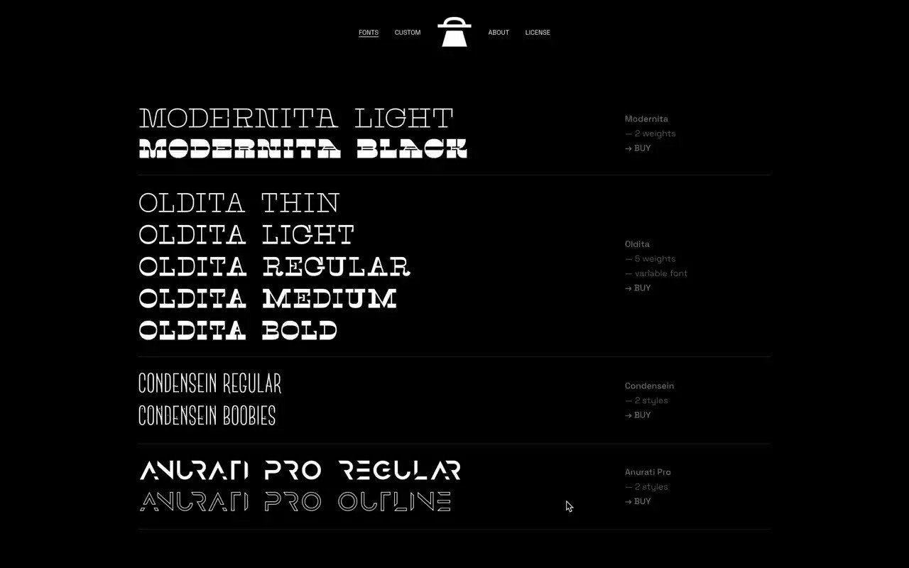Пример шрифта Modernita Black