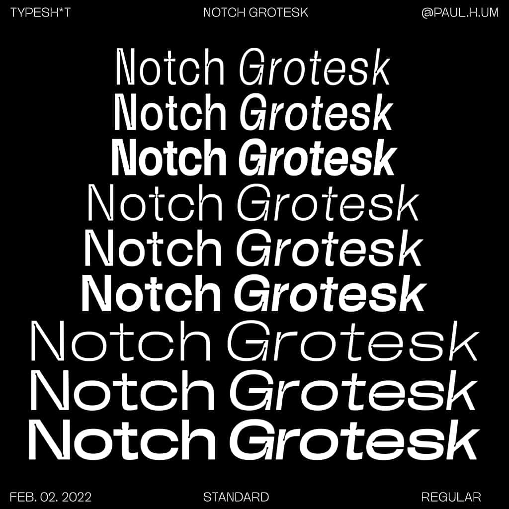 Пример шрифта Notch Grotesk