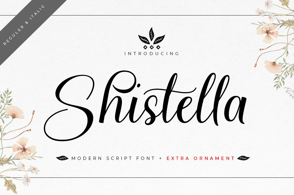 Пример шрифта Shistella