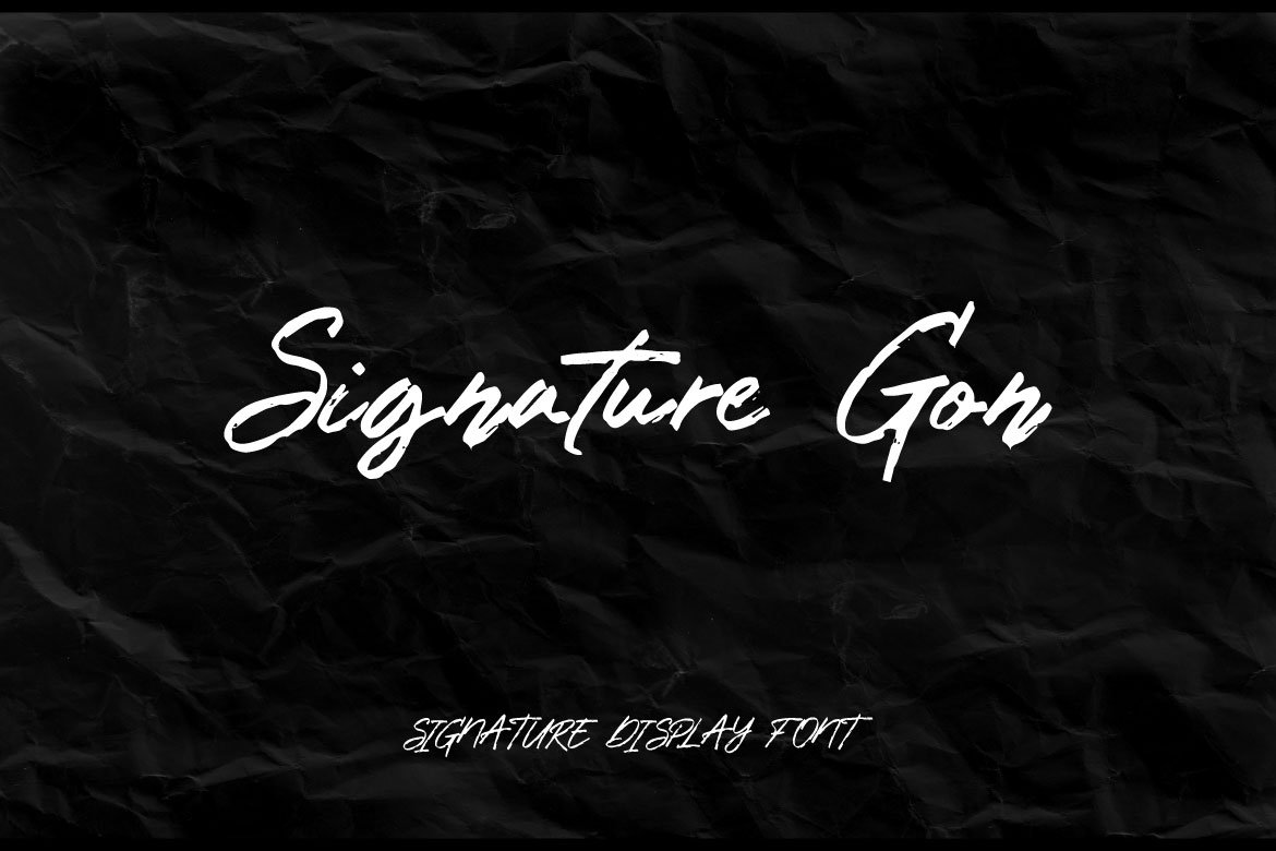 Пример шрифта Signature Gon