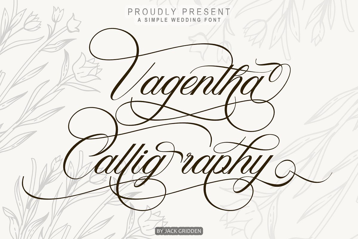 Пример шрифта Vagentha Calligraphy