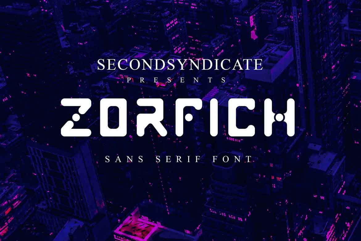 Пример шрифта Zorfich