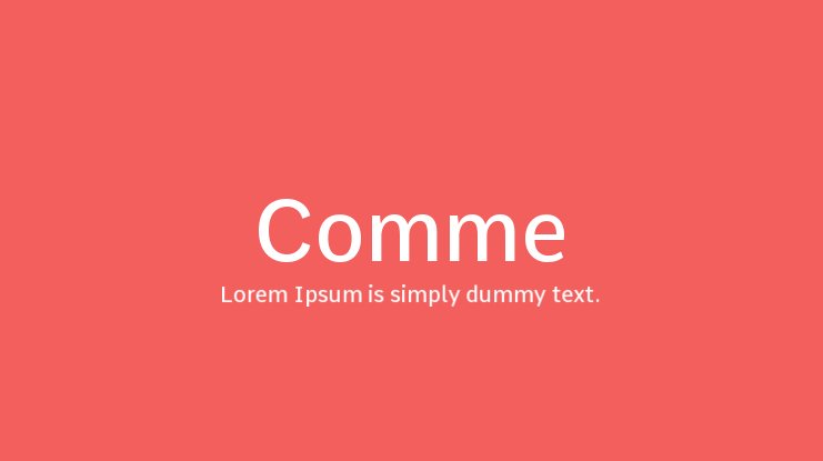 Пример шрифта Comme