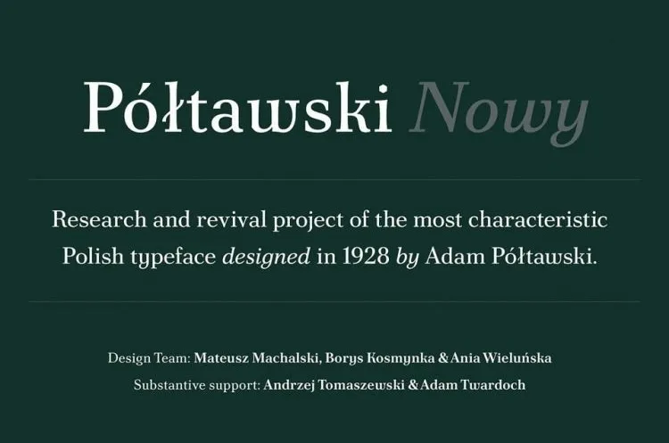 Пример шрифта Poltawski Nowy