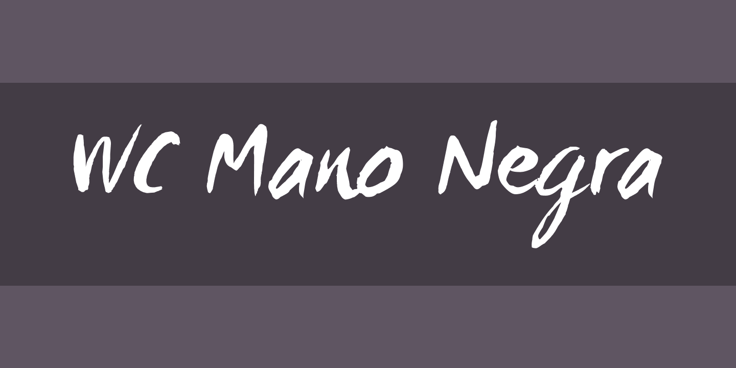 Пример шрифта WC Mano Negra Regular