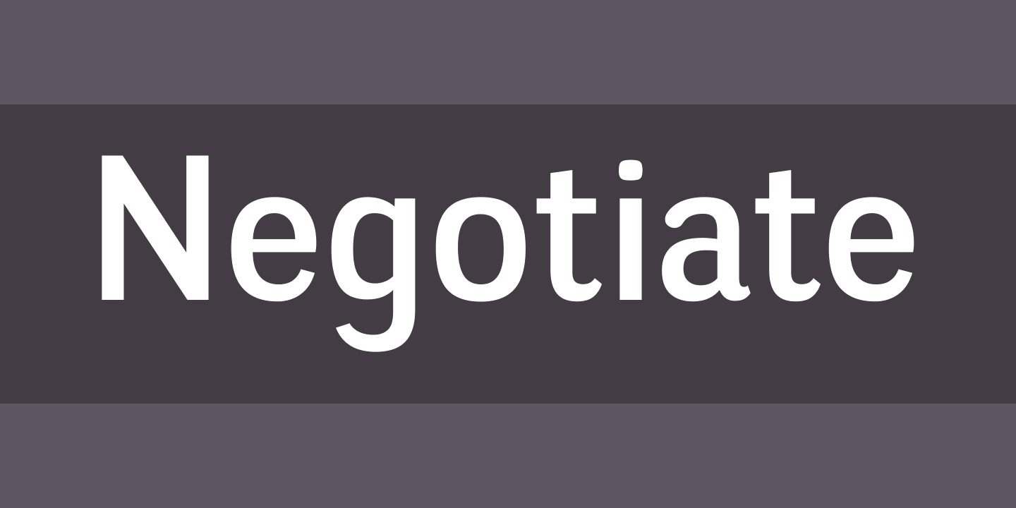 Пример шрифта Negotiate
