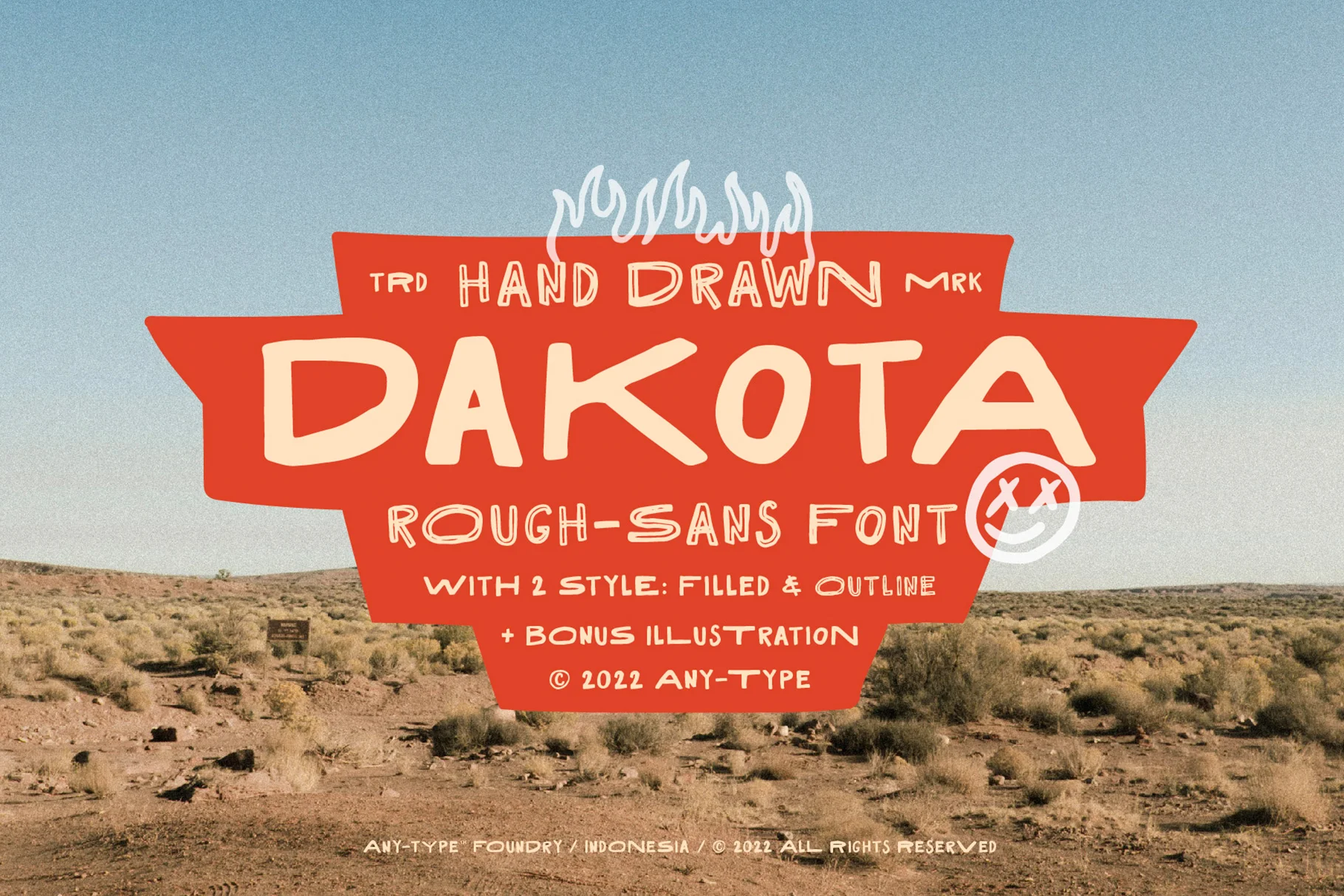Пример шрифта Dakota Rough Outline