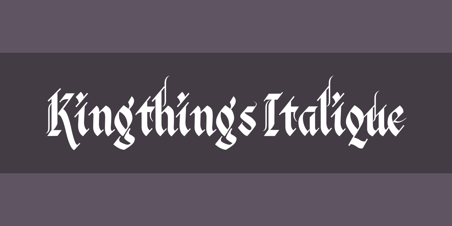 Пример шрифта Kingthings Italique Regular