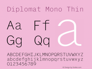Пример шрифта Diplomat Mono Thin Italic