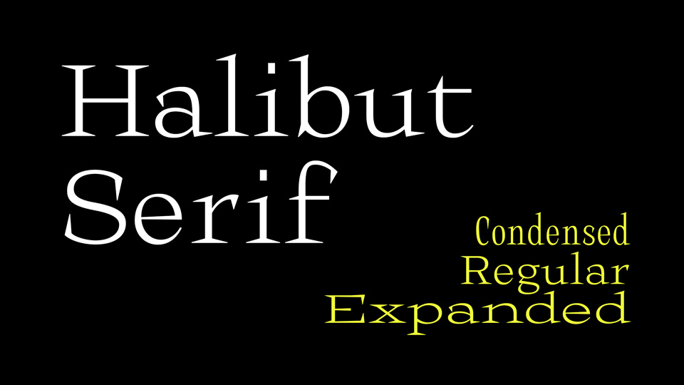 Пример шрифта Halibut Condensed Thin