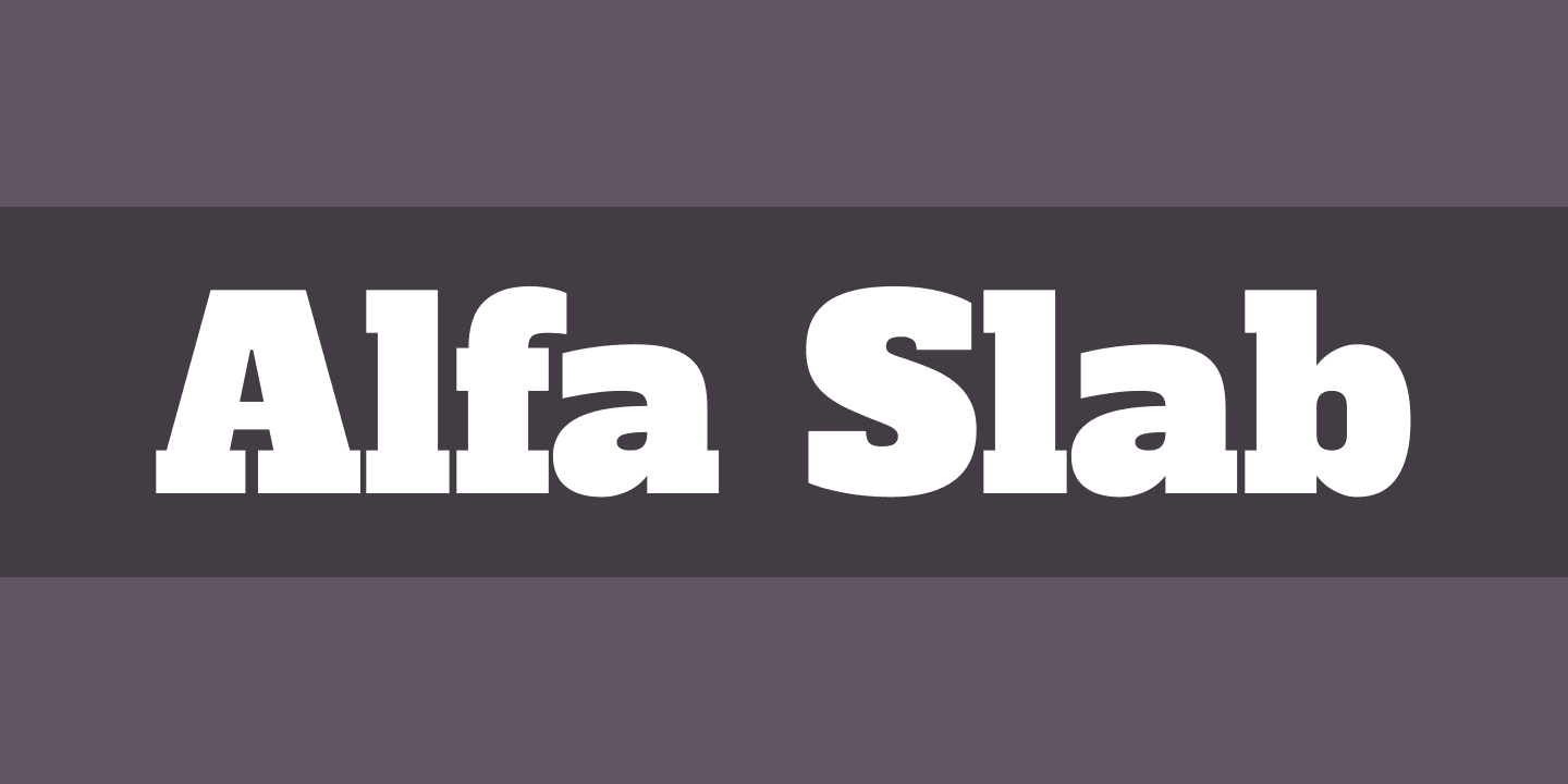 Пример шрифта Alfa Slab Regular