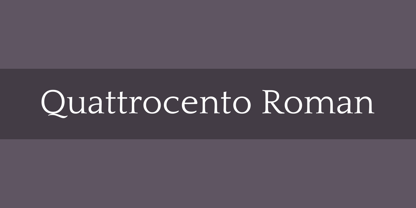 Пример шрифта Quattrocento Roman
