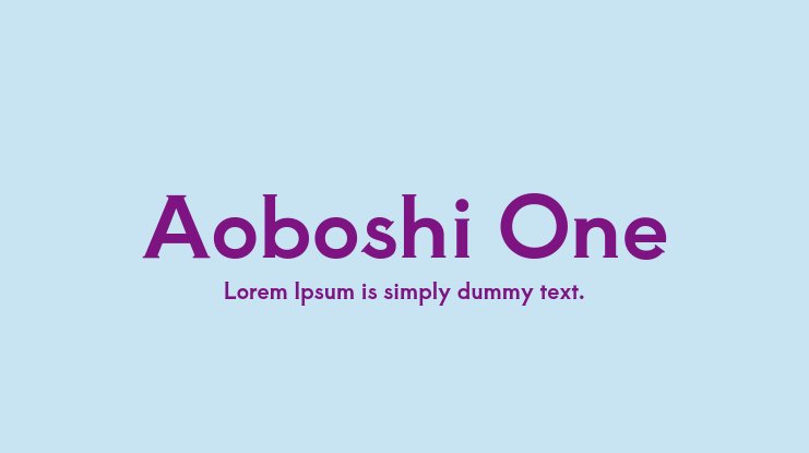 Пример шрифта Aoboshi One Regular
