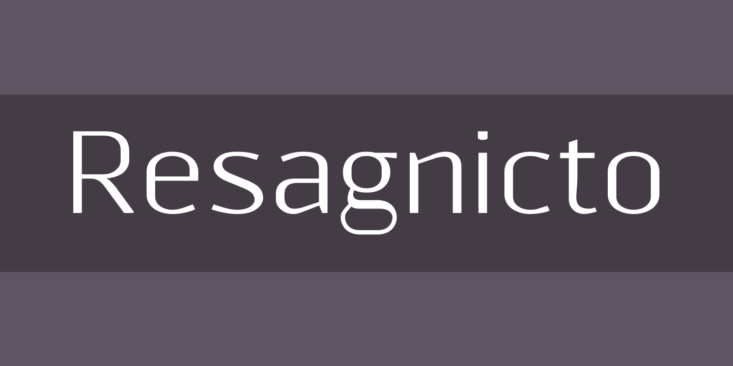 Пример шрифта Resagnicto Italic