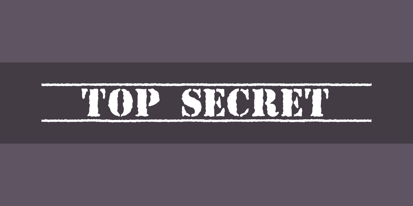 Пример шрифта Top Secret