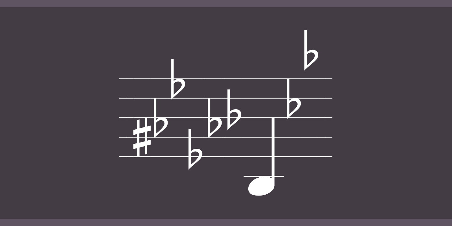 Пример шрифта TypeMyMusic Notation