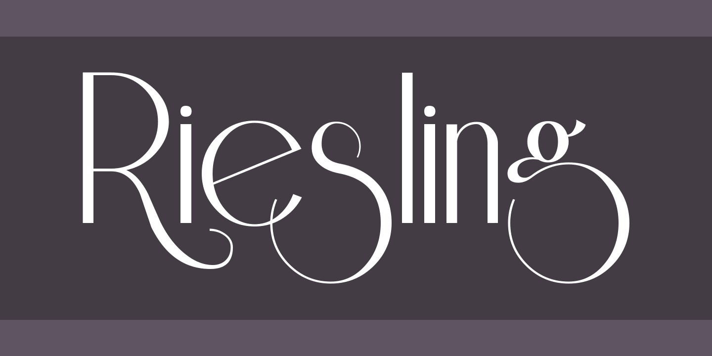 Пример шрифта Riesling Regular