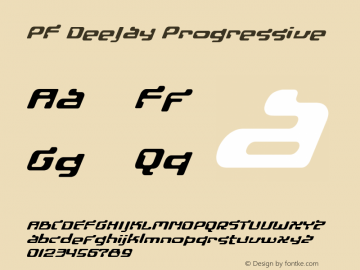 Пример шрифта PF DeeJay Techno