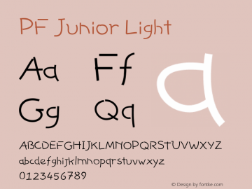 Пример шрифта PF Junior