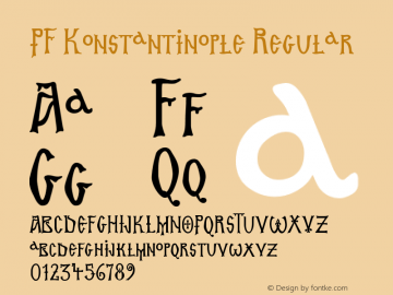 Пример шрифта PF Konstantinople Initials